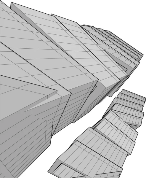 Abstrait Architecture Papier Peint Gratte Ciel Conception Bâtiment Fond Concept — Image vectorielle