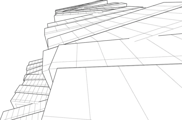 Abstrakt Arkitektonisk Tapet Skyskraper Bygge Design Digital Konsept Bakgrunn – stockvektor
