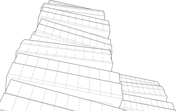 Abstrait Architecture Papier Peint Gratte Ciel Conception Bâtiment Fond Concept — Image vectorielle