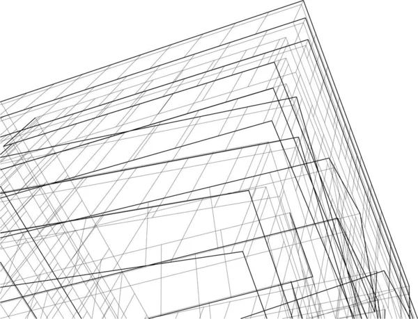 Abstract Architectural Wallpaper Skyscraper Building Design Digital Concept Background — Stock Vector