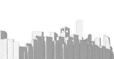 soyut mimari duvar kağıdı gökdelen tasarımı, dijital konsept arkaplan