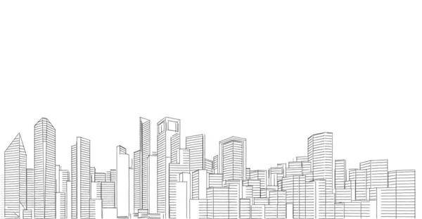 Abstrakte Architektonische Tapete Wolkenkratzer Gebäude Design Digitales Konzept Hintergrund — Stockfoto
