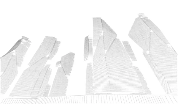Абстрактні Архітектурні Шпалери Хмарочос Будівельний Дизайн Цифровий Концепт Фон — стокове фото