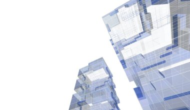 soyut mimari duvar kağıdı gökdelen tasarımı, dijital konsept arkaplan