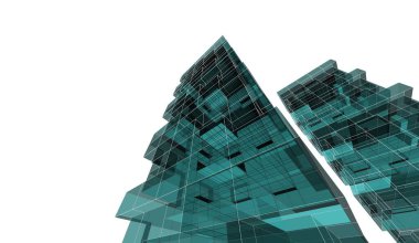 soyut mimari duvar kağıdı gökdelen tasarımı, dijital konsept arkaplan