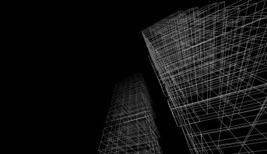 soyut mimari duvar kağıdı gökdelen tasarımı, dijital konsept arkaplan