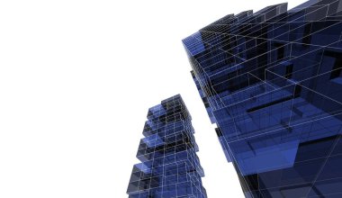 soyut mimari duvar kağıdı gökdelen tasarımı, dijital konsept arkaplan