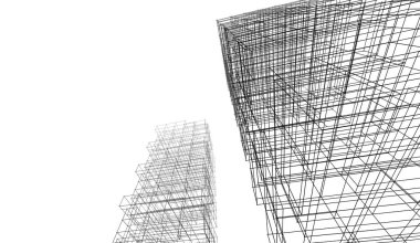 soyut mimari duvar kağıdı gökdelen tasarımı, dijital konsept arkaplan