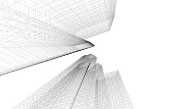 soyut mimari duvar kağıdı gökdelen tasarımı, dijital konsept arkaplan