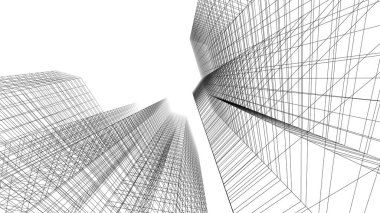 soyut mimari duvar kağıdı gökdelen tasarımı, dijital konsept arkaplan