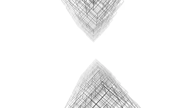 Αφηρημένη Αρχιτεκτονική Ταπετσαρία Ουρανοξύστης Σχεδιασμός Κτιρίου Ψηφιακή Έννοια Φόντο — Φωτογραφία Αρχείου