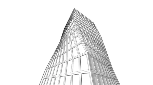 Astratto Disegno Edificio Grattacielo Carta Parati Architettonica Sfondo Concetto Digitale — Foto Stock