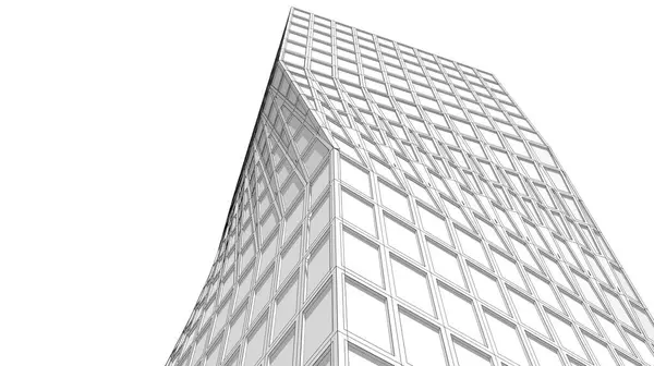 Abstract Architectonisch Behang Wolkenkrabber Gebouw Ontwerp Digitaal Concept Achtergrond — Stockfoto