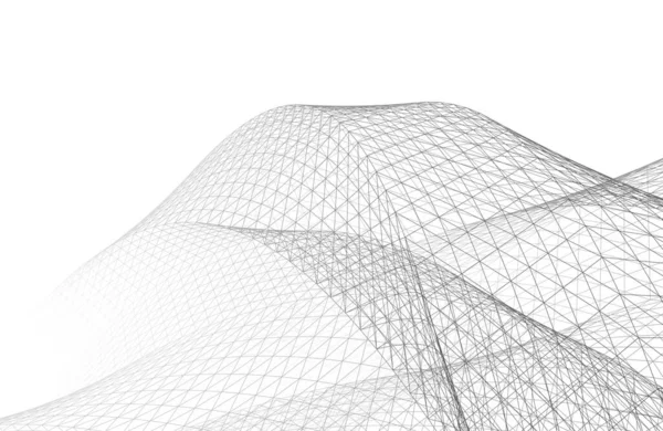 Futuristiskt Perspektiv Abstrakt Arkitektonisk Tapet Design Digital Koncept Bakgrund — Stockfoto