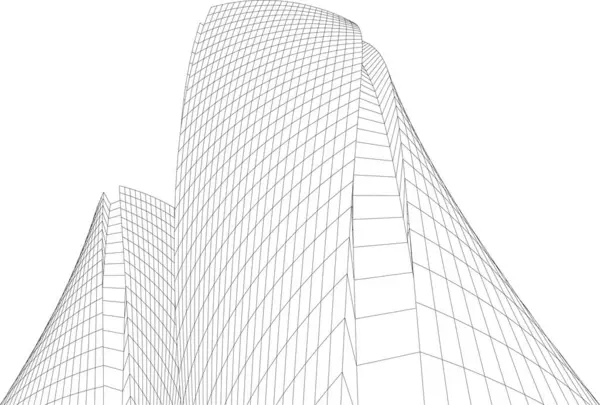 Futuristische Perspektive Abstrakte Architektonische Tapeten Vektor Design Digitales Konzept Hintergrund — Stockvektor