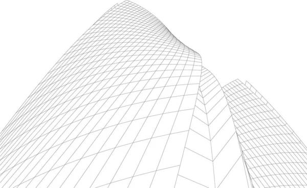 Futuristická Perspektiva Abstraktní Architektonický Návrh Tapetového Vektoru Digitální Koncept Pozadí — Stockový vektor