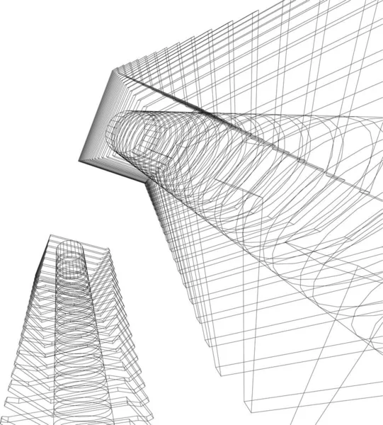 Vector Abstracto Arquitectura Papel Pintado Rascacielos Edificio Diseño Fondo Concepto — Archivo Imágenes Vectoriales