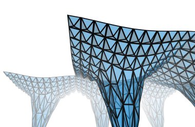  Gelecek perspektifi, soyut mimari duvar kağıdı tasarımı, dijital konsept arkaplan