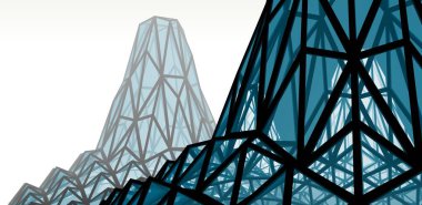  Gelecek perspektifi, soyut mimari duvar kağıdı tasarımı, dijital konsept arkaplan