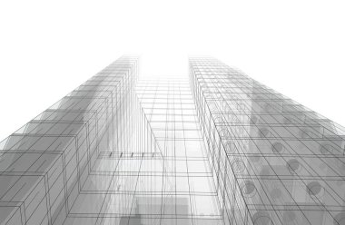  Gelecek perspektifi, soyut mimari duvar kağıdı tasarımı, dijital konsept arkaplan