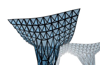  Gelecek perspektifi, soyut mimari duvar kağıdı tasarımı, dijital konsept arkaplan