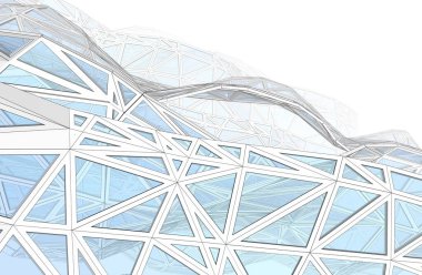  Gelecek perspektifi, soyut mimari duvar kağıdı tasarımı, dijital konsept arkaplan