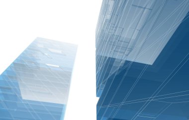  Gelecek perspektifi, soyut mimari duvar kağıdı tasarımı, dijital konsept arkaplan