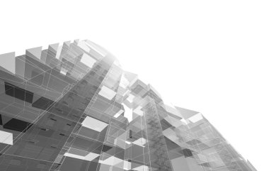  Gelecek perspektifi, soyut mimari duvar kağıdı tasarımı, dijital konsept arkaplan