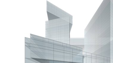  Gelecek perspektifi, soyut mimari duvar kağıdı tasarımı, dijital konsept arkaplan