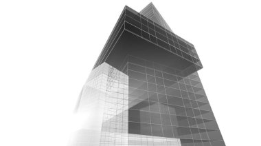  Gelecek perspektifi, soyut mimari duvar kağıdı tasarımı, dijital konsept arkaplan