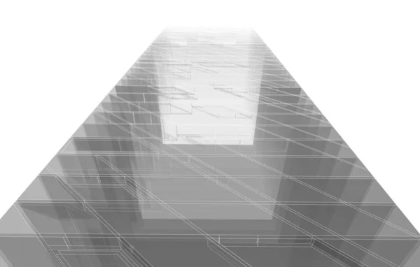 Futuristische Perspektive Abstraktes Architektonisches Tapetendesign Digitaler Konzepthintergrund — Stockfoto