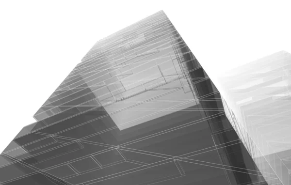 Futuristiskt Perspektiv Abstrakt Arkitektonisk Tapet Design Digital Koncept Bakgrund — Stockfoto
