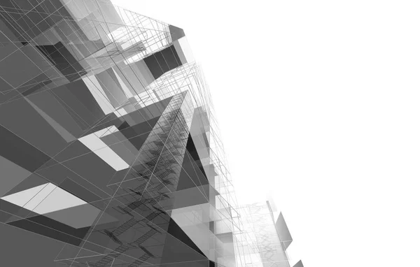 Perspective Futuriste Conception Abstraite Papier Peint Architectural Fond Concept Numérique — Photo