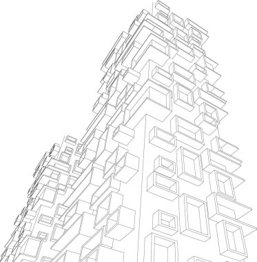  Gelecek perspektifi, soyut mimari duvar kağıdı vektör tasarımı, dijital konsept arkaplan