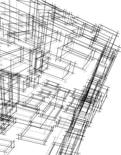 Futuristisch Perspectief Abstract Architectonisch Behang Vector Design Digitaal Concept Achtergrond — Stockvector