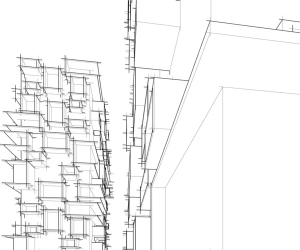 面向未来的观点 抽象建筑墙纸矢量设计 数字概念背景 — 图库矢量图片