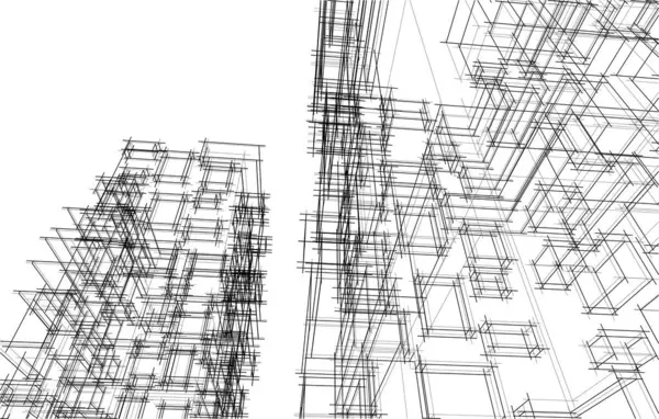 Perspective Futuriste Conception Vectorielle Abstraite Papier Peint Architectural Fond Concept — Image vectorielle
