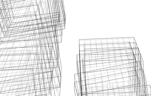Futuristiskt Perspektiv Abstrakt Arkitektonisk Tapet Vektor Design Digitalt Koncept Bakgrund — Stock vektor