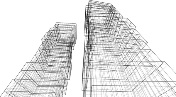 Perspectiva Futurista Diseño Vectores Papel Pintado Arquitectónico Abstracto Fondo Concepto — Vector de stock