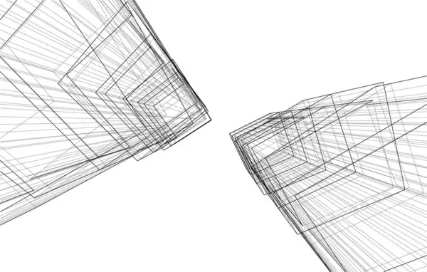 Futuristic Perspective Abstract Architectural Wallpaper Vector Design Digital Concept Background — Stock Vector