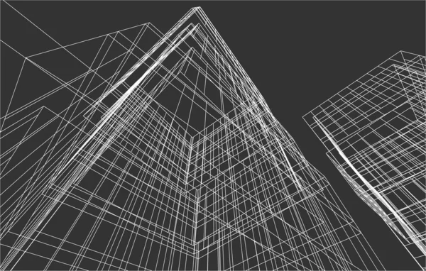 Futuristic Perspective Abstract Architectural Wallpaper Vector Design Digital Concept Background — Stock Vector