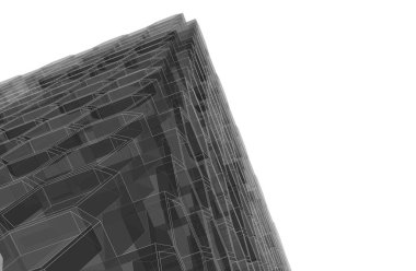 Gelecek perspektifi, soyut mimari duvar kağıdı tasarımı, dijital konsept arkaplan