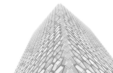 Gelecek perspektifi, soyut mimari duvar kağıdı tasarımı, dijital konsept arkaplan