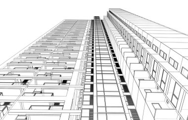 soyut mimari duvar kağıdı yüksek ofis tasarımı, dijital konsept arkaplan