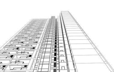 soyut mimari duvar kağıdı yüksek ofis tasarımı, dijital konsept arkaplan