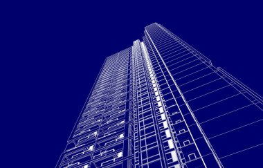 soyut mimari duvar kağıdı yüksek ofis tasarımı, dijital konsept arkaplan