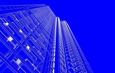 soyut mimari duvar kağıdı yüksek ofis tasarımı, dijital konsept arkaplan