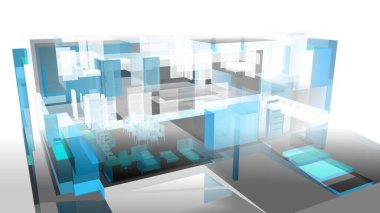 Binanın mimari 3d çizim çizim ev