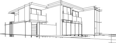 Ev yapımı mimari çizim vektörü illüstrasyonu