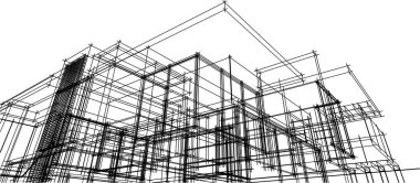 Ev yapımı mimari çizim vektörü illüstrasyonu